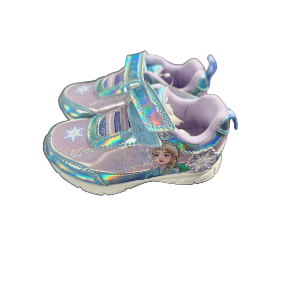 Disney Frozen Toddler Anna & Elsa Light Up Elastic Lace Sneaker NWT - Picture 5 of 9